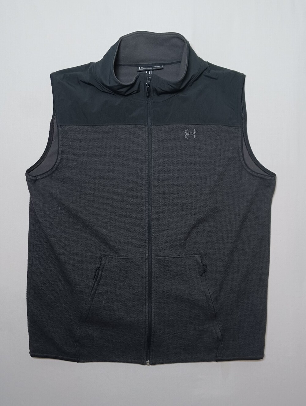 Under Armour Mens Specialist Grid Fleece Vest 4XL Gray Black 1356291